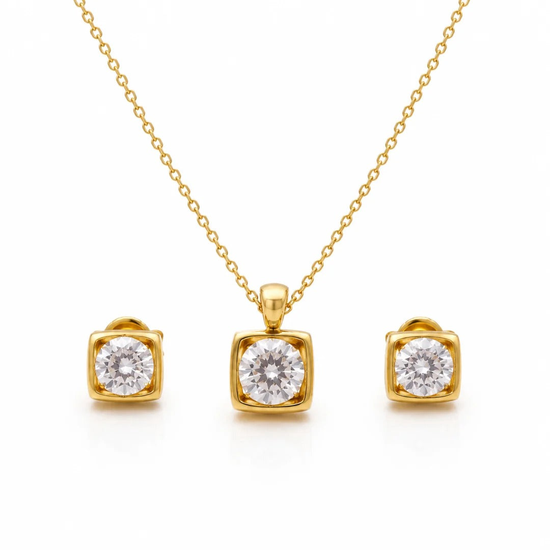 Premium Gold Plated Daily Wear Pendant and Earrings