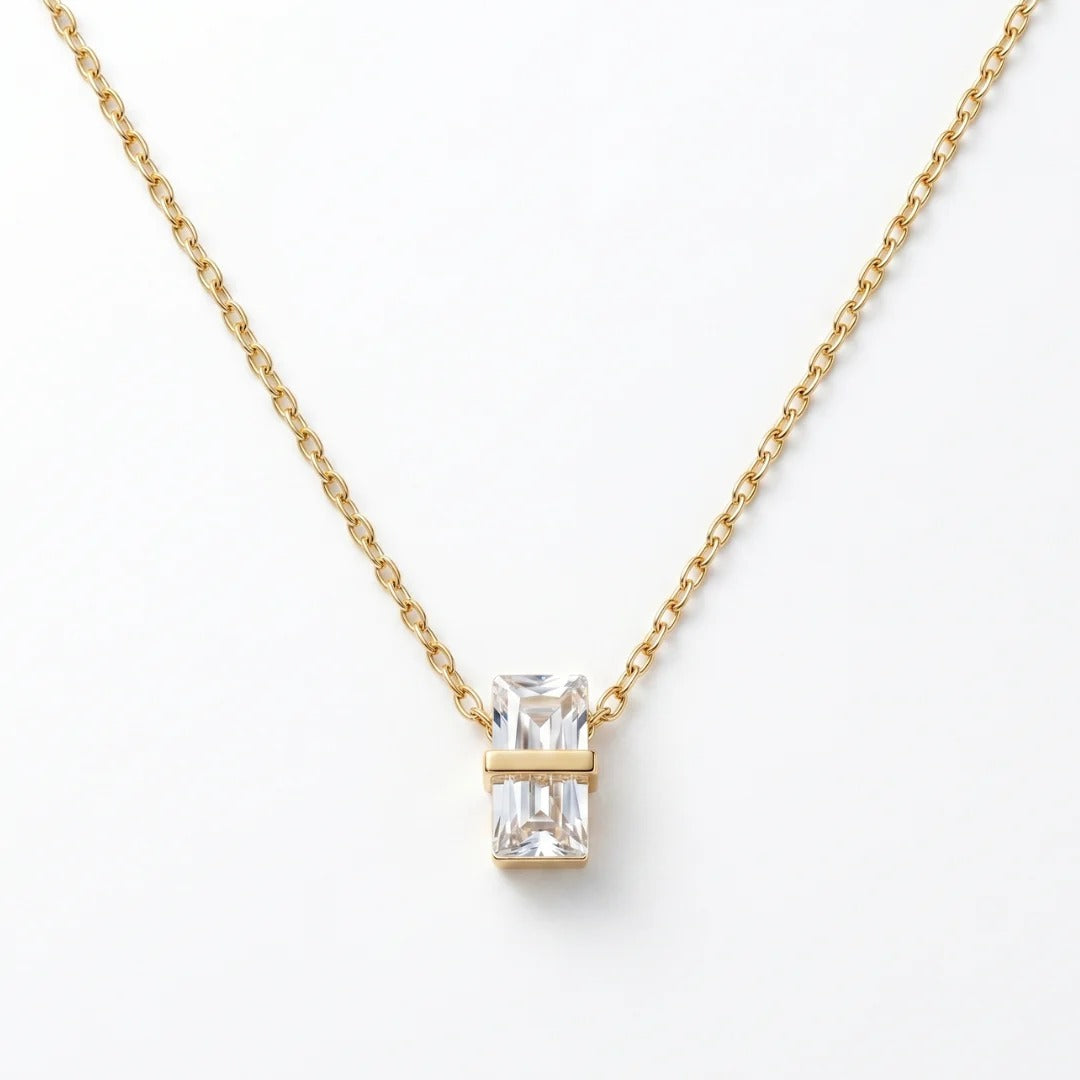 The 'Sloane' Floating Baguette Pendant