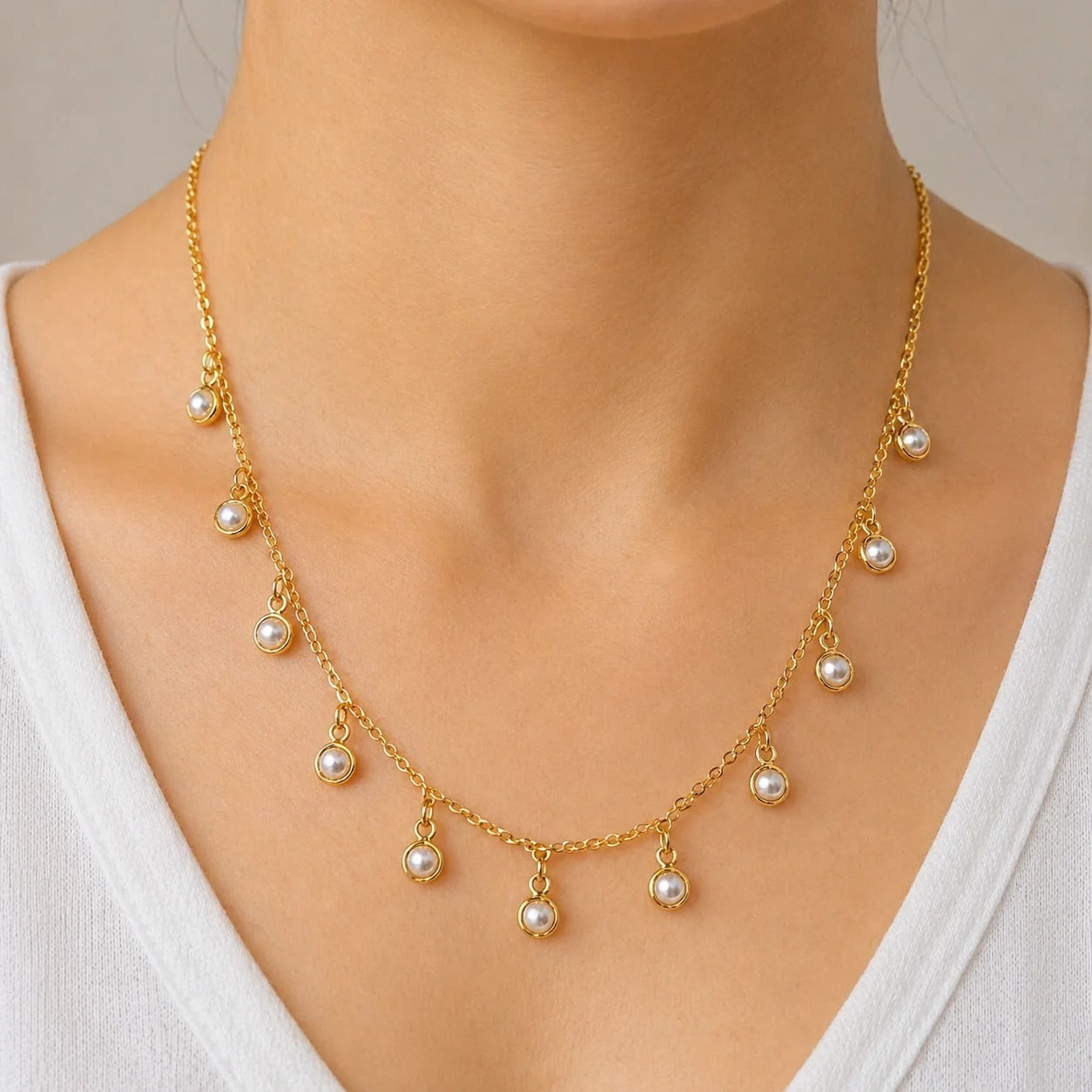 The 'Margot' Pearl Drop Chain
