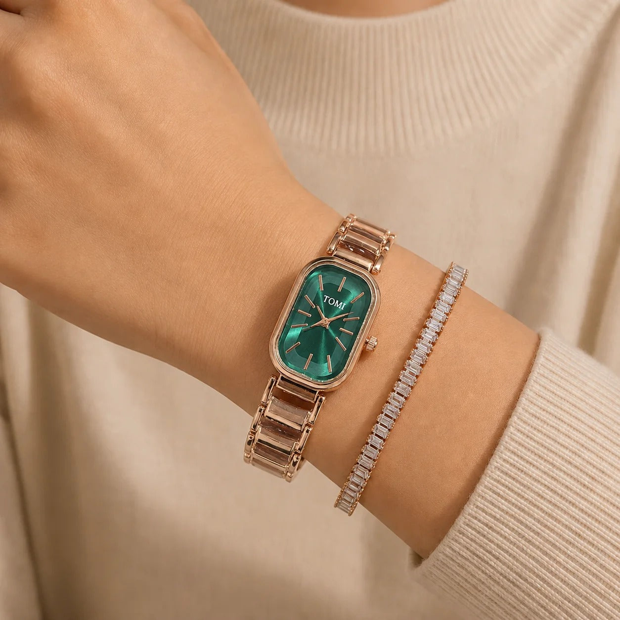 The Green Luxe Rose Gold Oval Duo