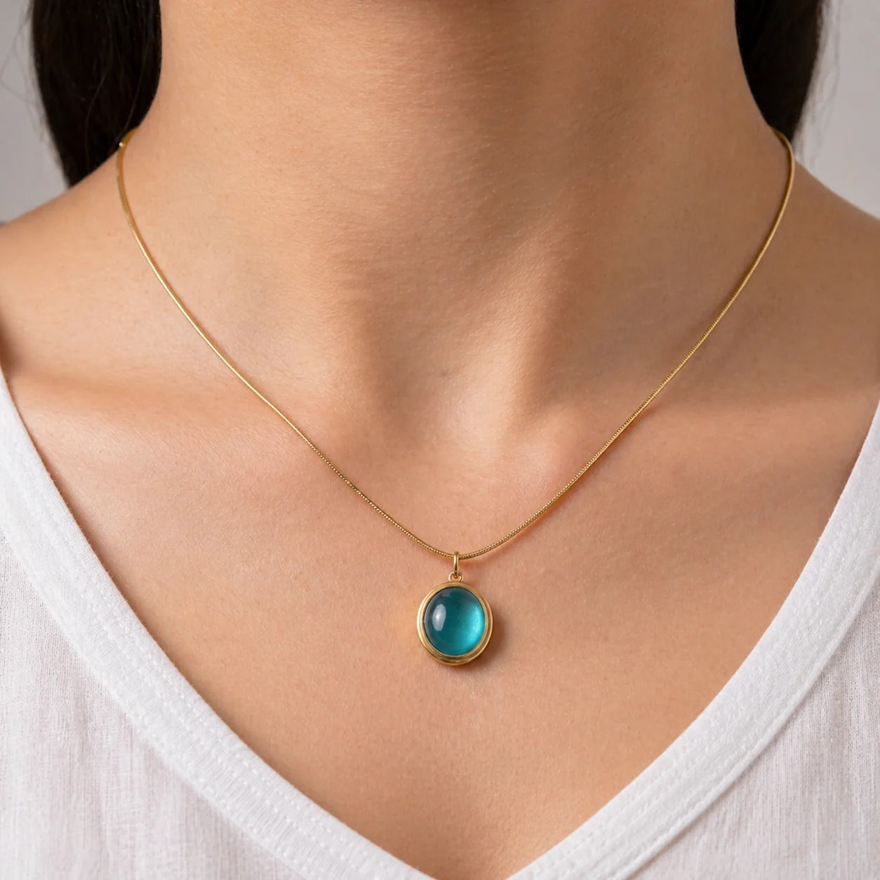 Minimalist Gold Snake Chain Pendant Necklace