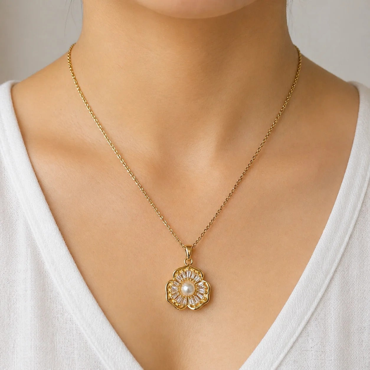 The Radiant Blossom Pearl Chain