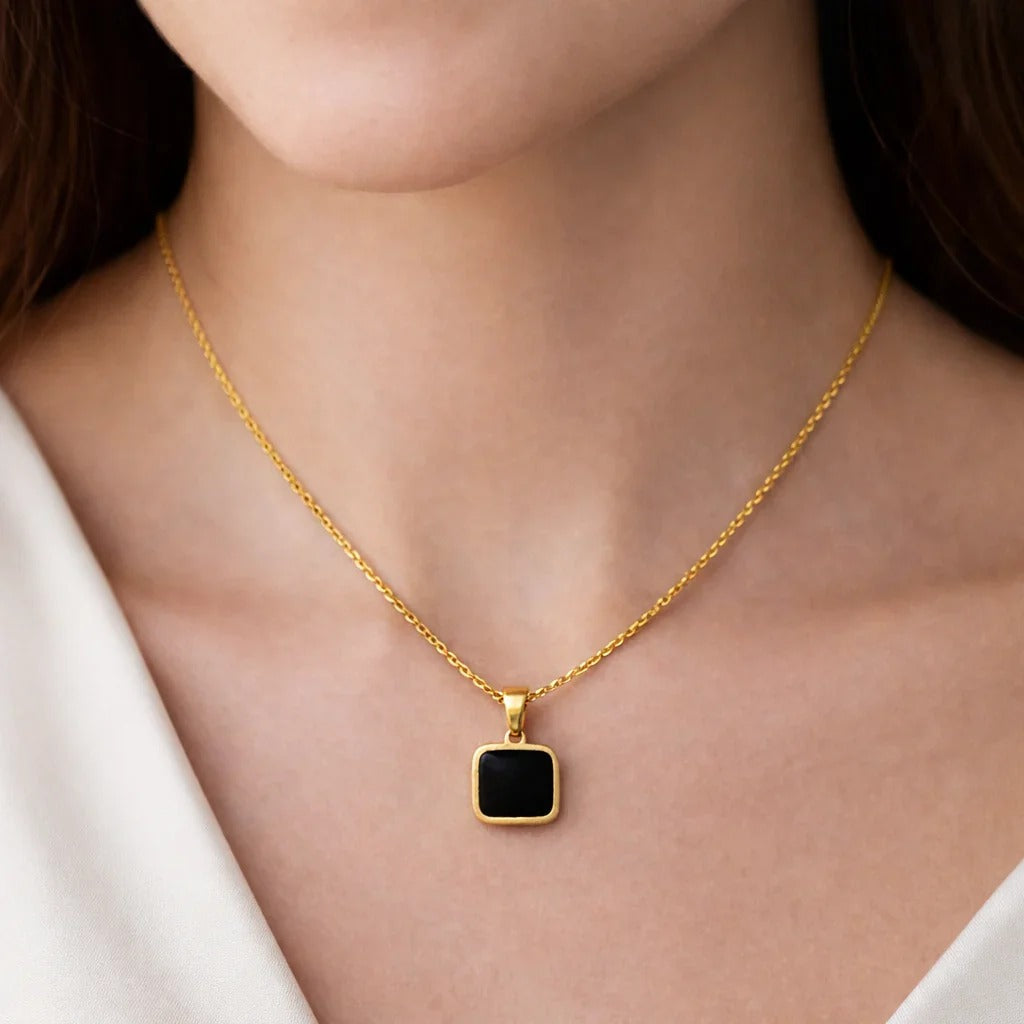 The Midnight Noir Square Pendant Chain