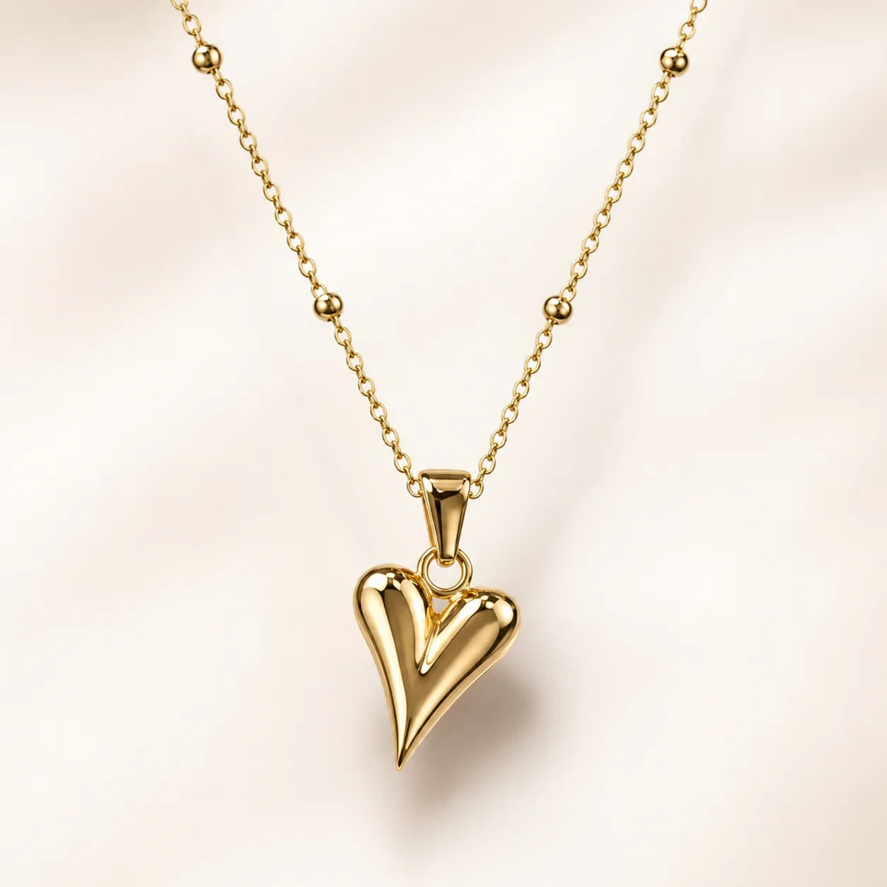 The Luminous Mirror Heart Chain Necklace