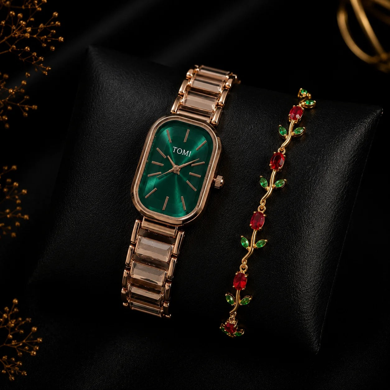 The Ruby Green Bloom Tulip Duo