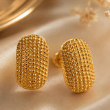 The 'Mila' Beaded Half-Hoop Earring