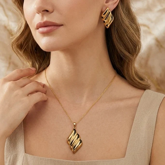 Anti Tarnish Combo Set With Elegent Earring