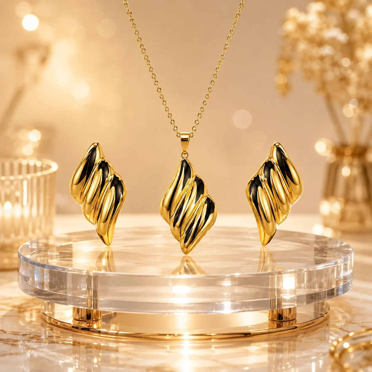 Anti Tarnish Combo Set With Elegent Earring