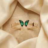 Gold Open Cuff Butterfly Bracelet