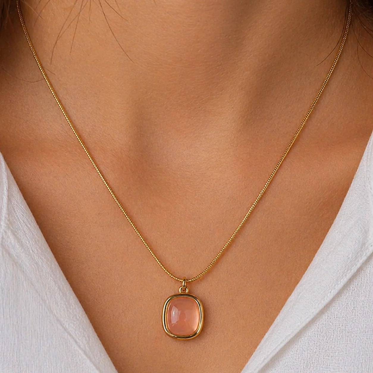Dainty Beaded Gold Chain Necklace
