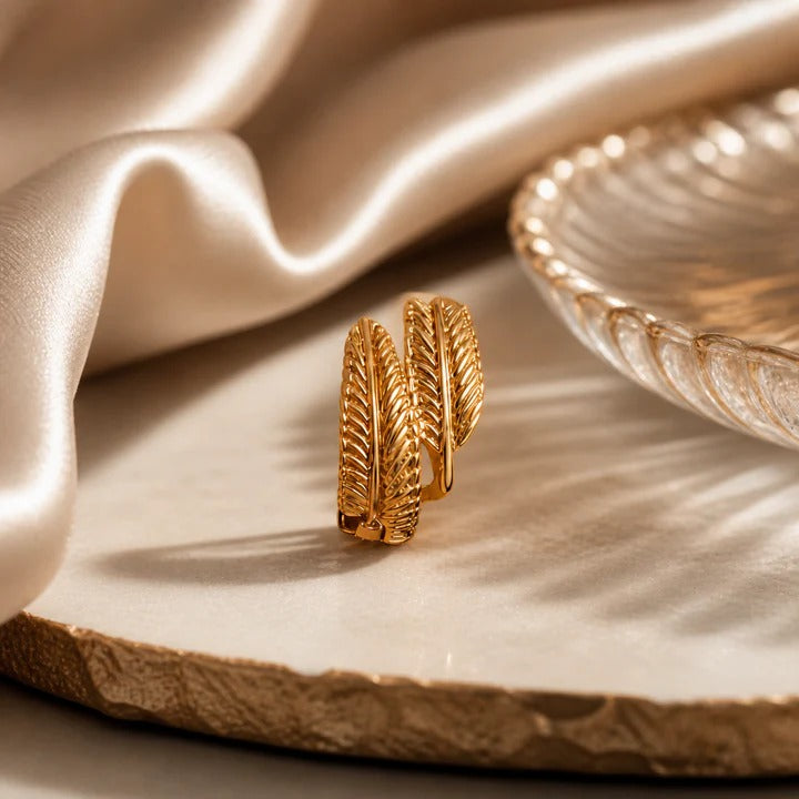 The 'Zephyr' Golden Plume Earring